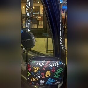 Karl Lagerfeld Black and White Crossbody Bag